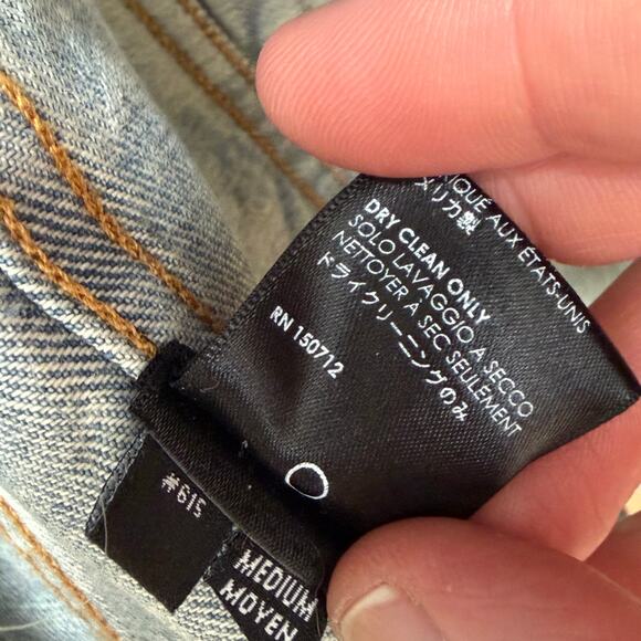 AMIRI: Men's Floral Leaf Trucker Denim Jacket - M - Picture 5 of 8